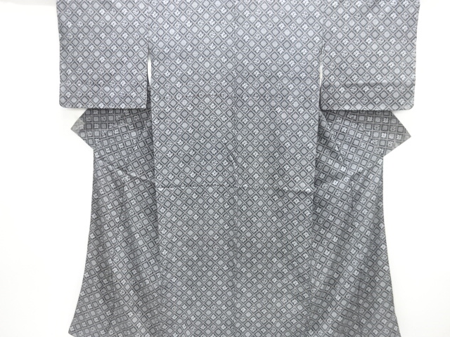 JAPANESE KIMONO / ANTIQUE KIMONO / TAISHO ROMAN / GRID & FLOWER 